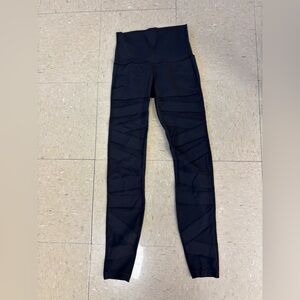 Lululemon Wunder Under High Rise Mesh Detail Full Length Leggings Black Womens 4